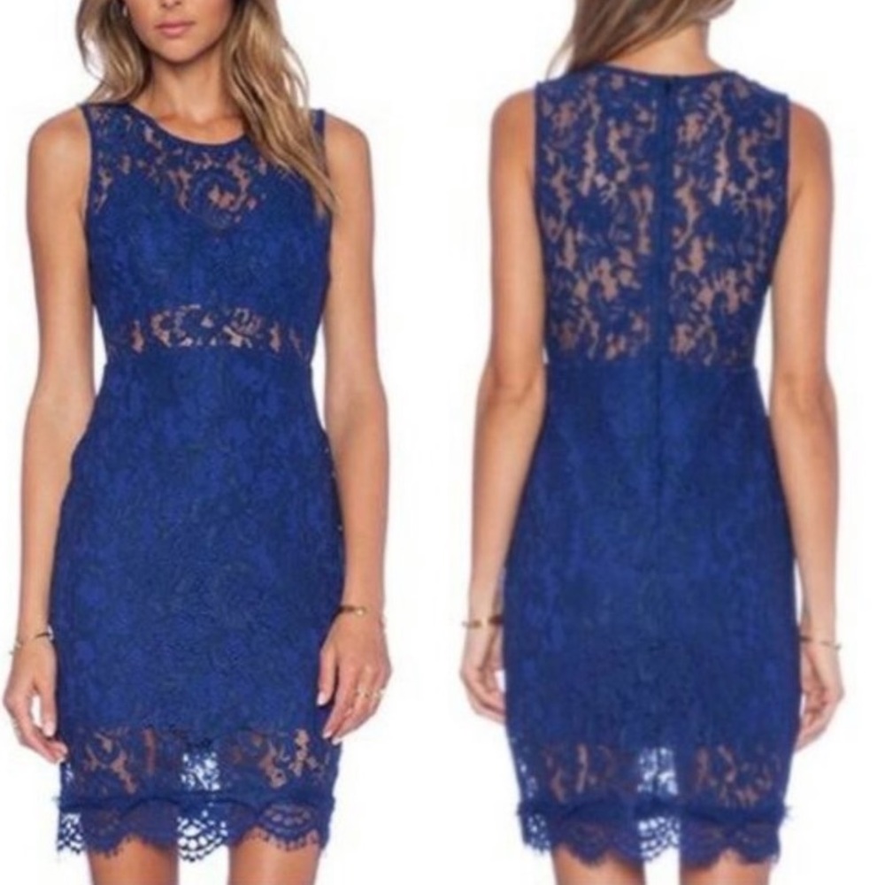 NBD Revolve showstopper lace cutout sheath dress